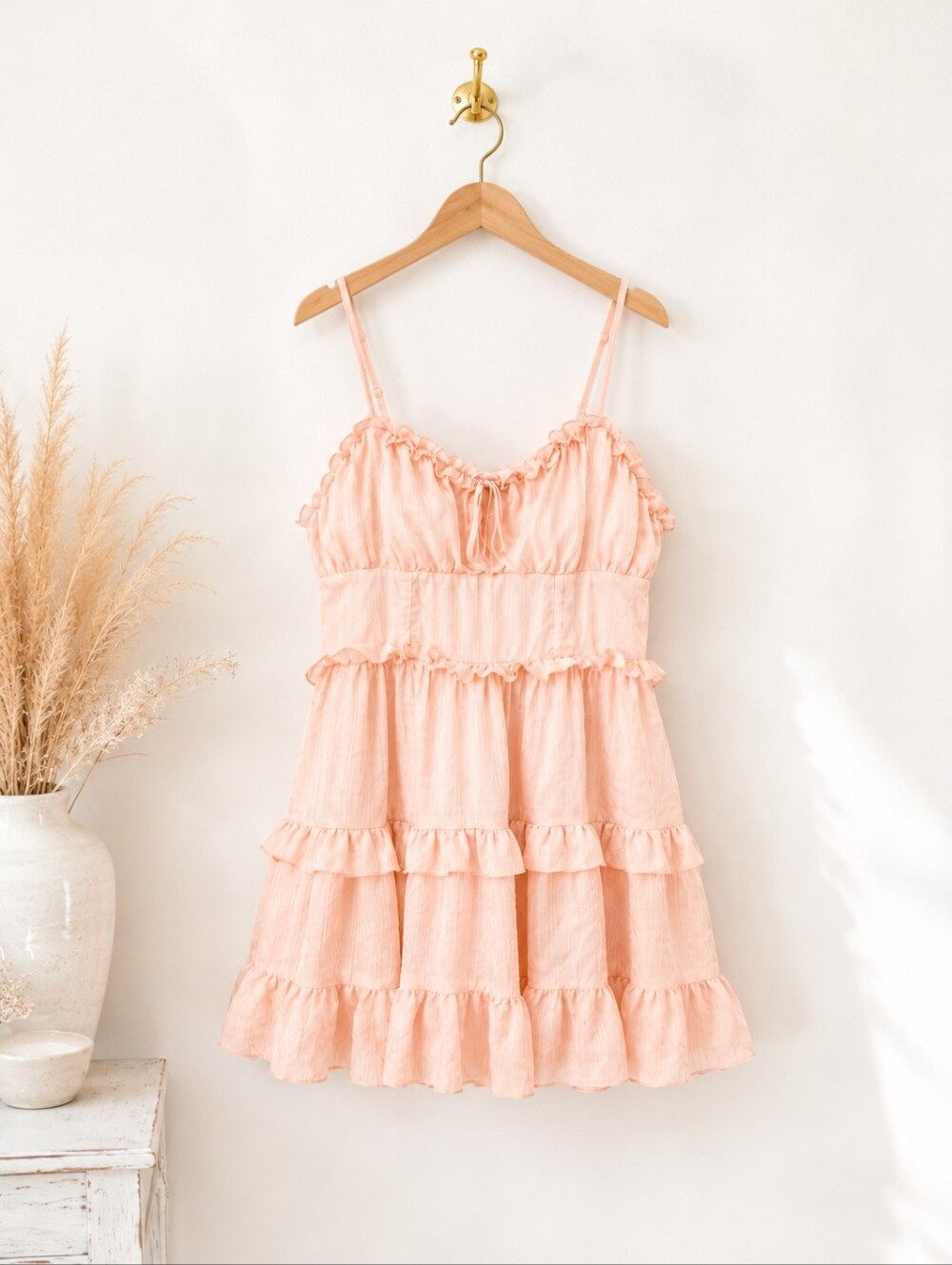 Wild Fable Peach Babydoll Dress Size XL Cottagecore Angelcore Romantic Feminine - Picture 5 of 7